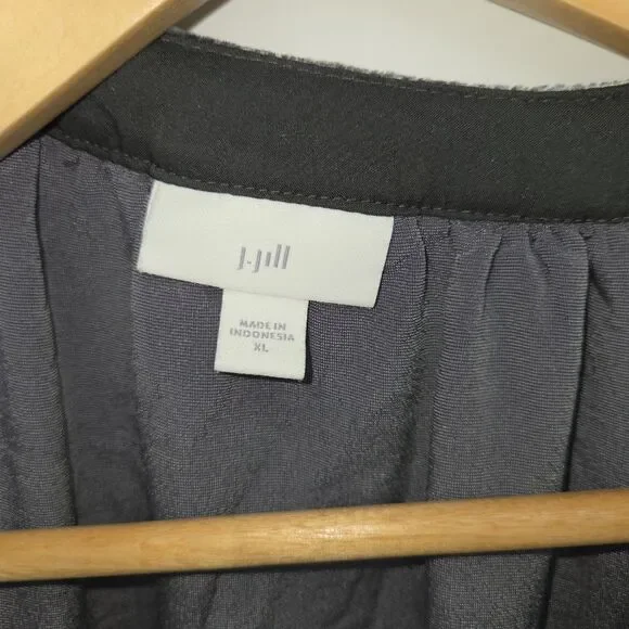 J Jill Womens Liquid Velvet Button Front Blouse Silk Blend Long Sleeves Size XL - Picture 3 of 4